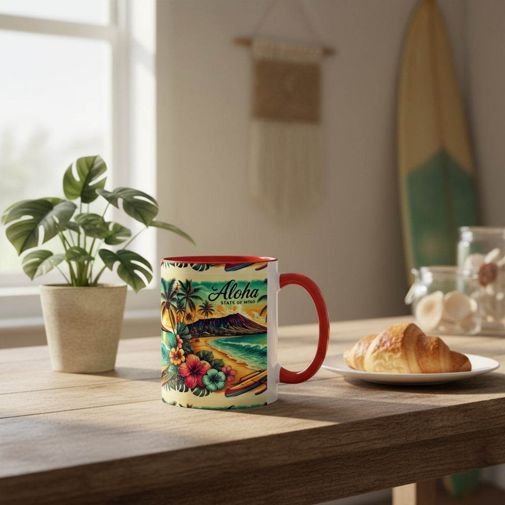 Aloha State of Mind Hawaii Mug - Tropical Beach Coffee Cup