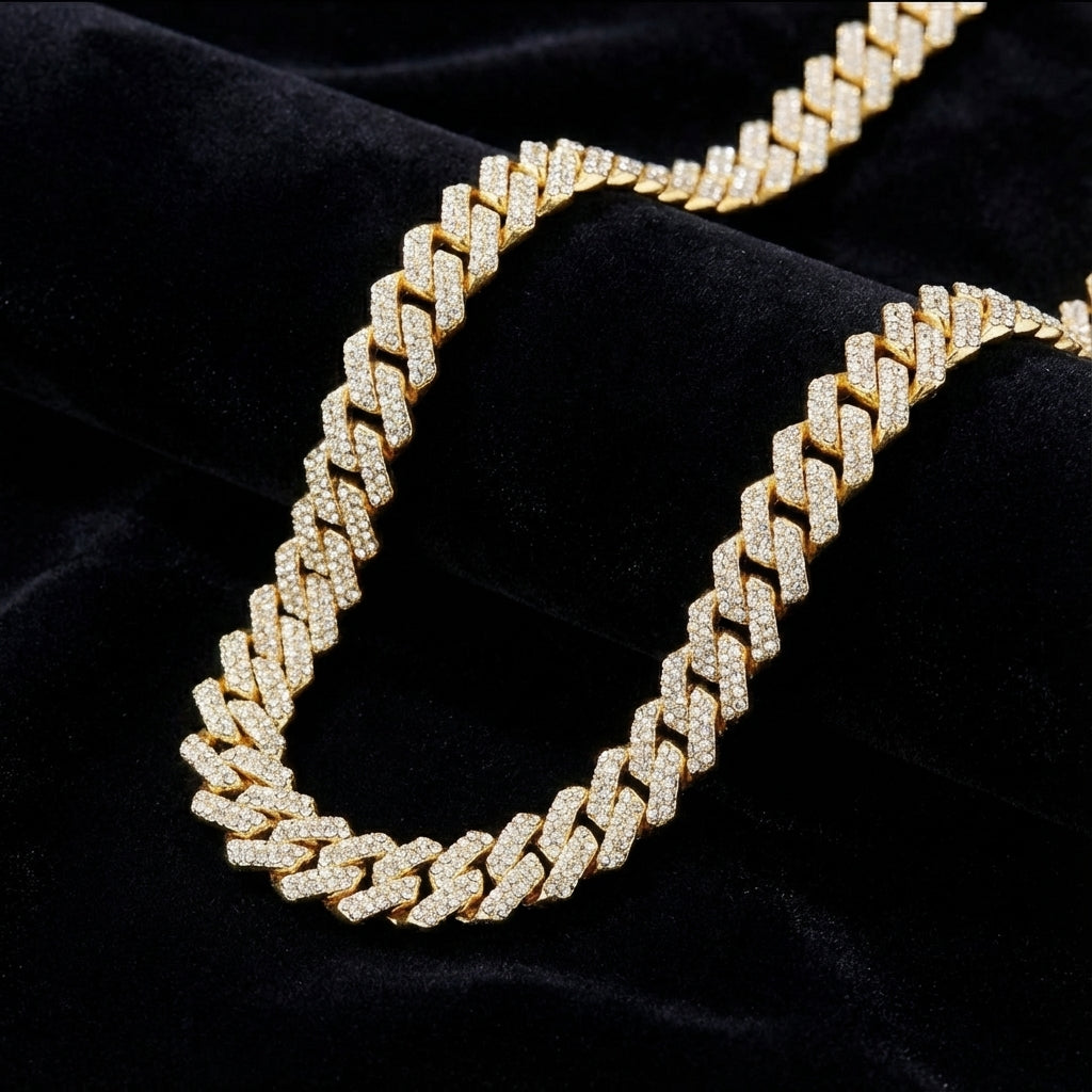 20mm Iced Out Cuban Link Chain | 3-Row CZ Heavy Chunky Hip Hop Necklace