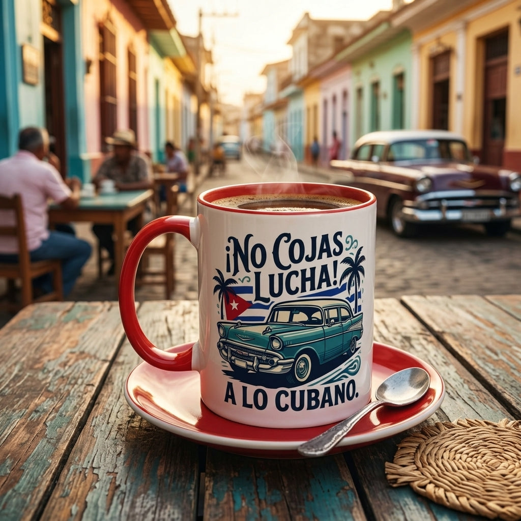 No Cojas Lucha a lo Cubano Coffee Mug — Vintage Cuban Car Accent Mug