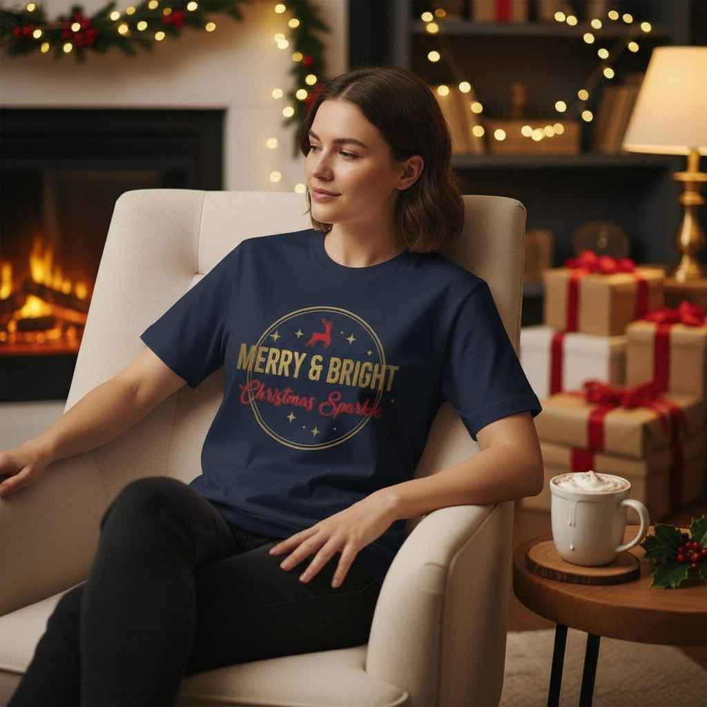 Merry & Bright Christmas Sparkle T-Shirt
