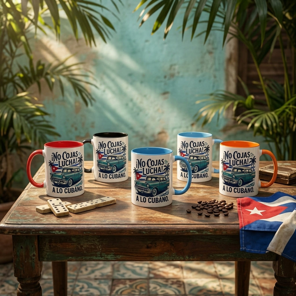 No Cojas Lucha a lo Cubano Coffee Mug — Vintage Cuban Car Accent Mug