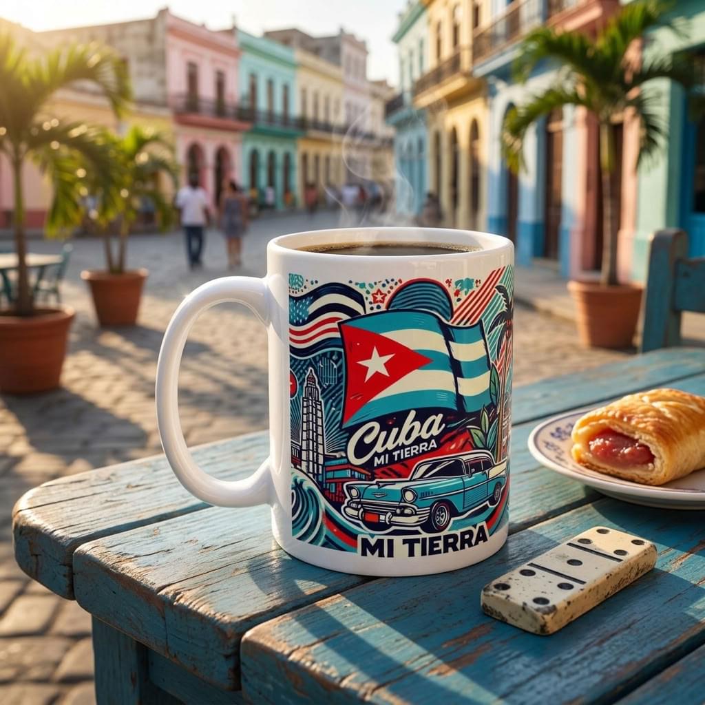 Cuba Mi Tierra Coffee Mug | Cuban Tropical Ceramic Accent Mug | 11oz & 15oz