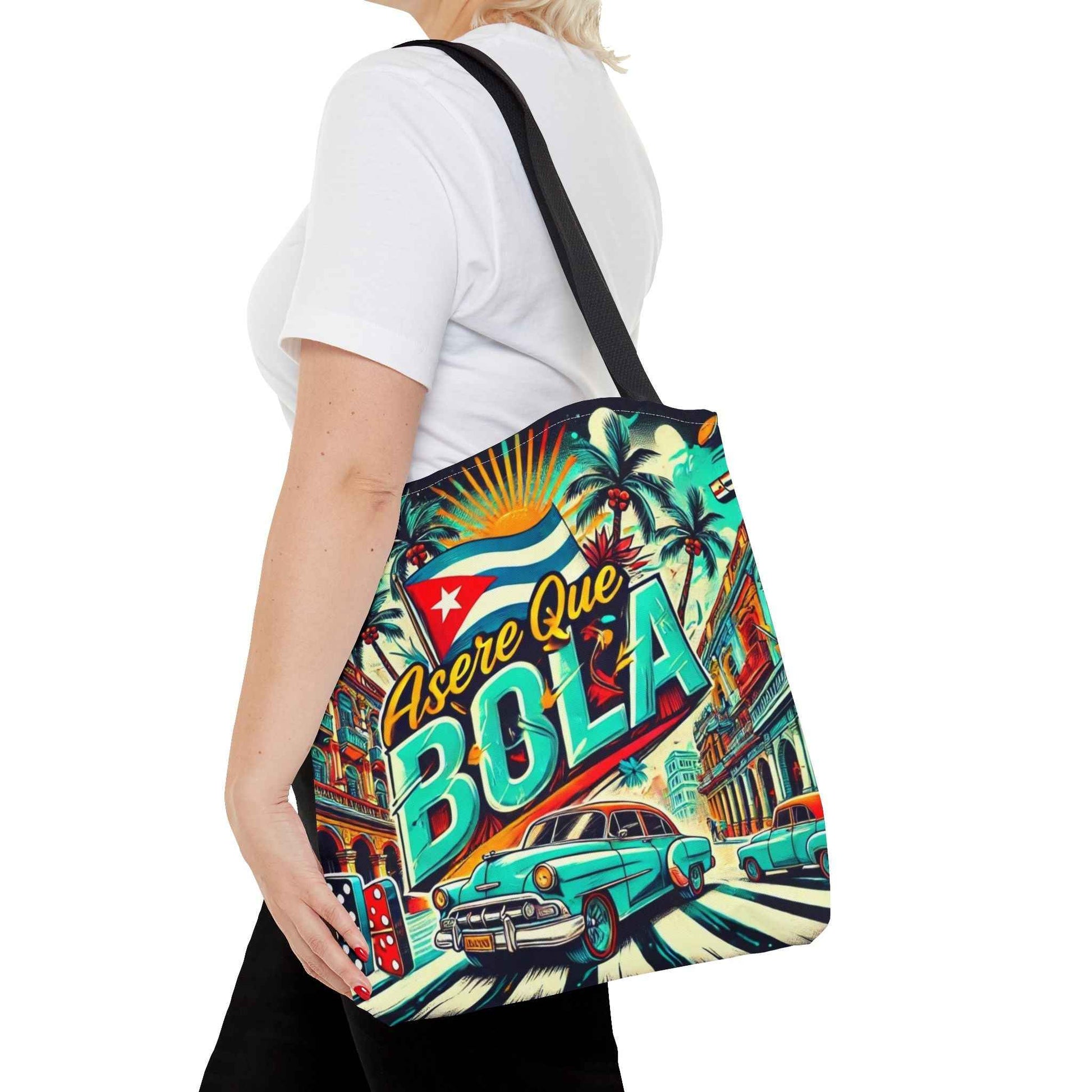 Asere Que Bolá, Tote Bag  Vibrant  Design with Tropical Flair