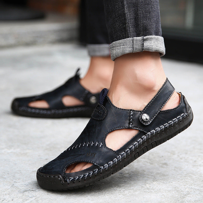 Men's Closed Toe Sandals - Adjustable Summer Slides Beach Shoes