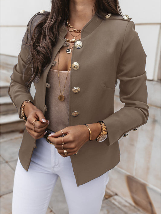 Women's Slim Fit Blazer - Long Sleeve Single Breasted Suit Jacket