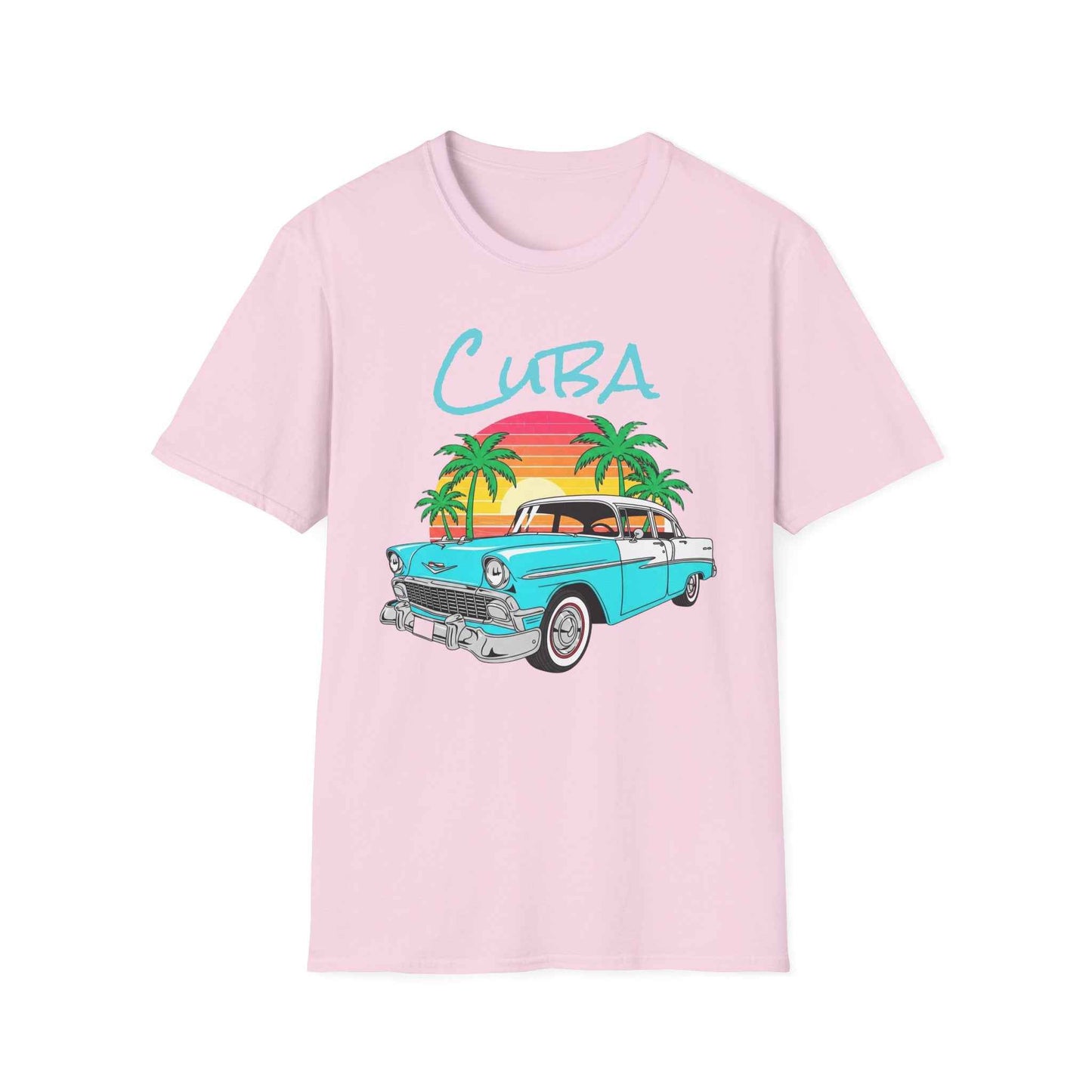 Camiseta Cuba Carro Clásico - T-Shirt Vintage Cubana con Atardecer