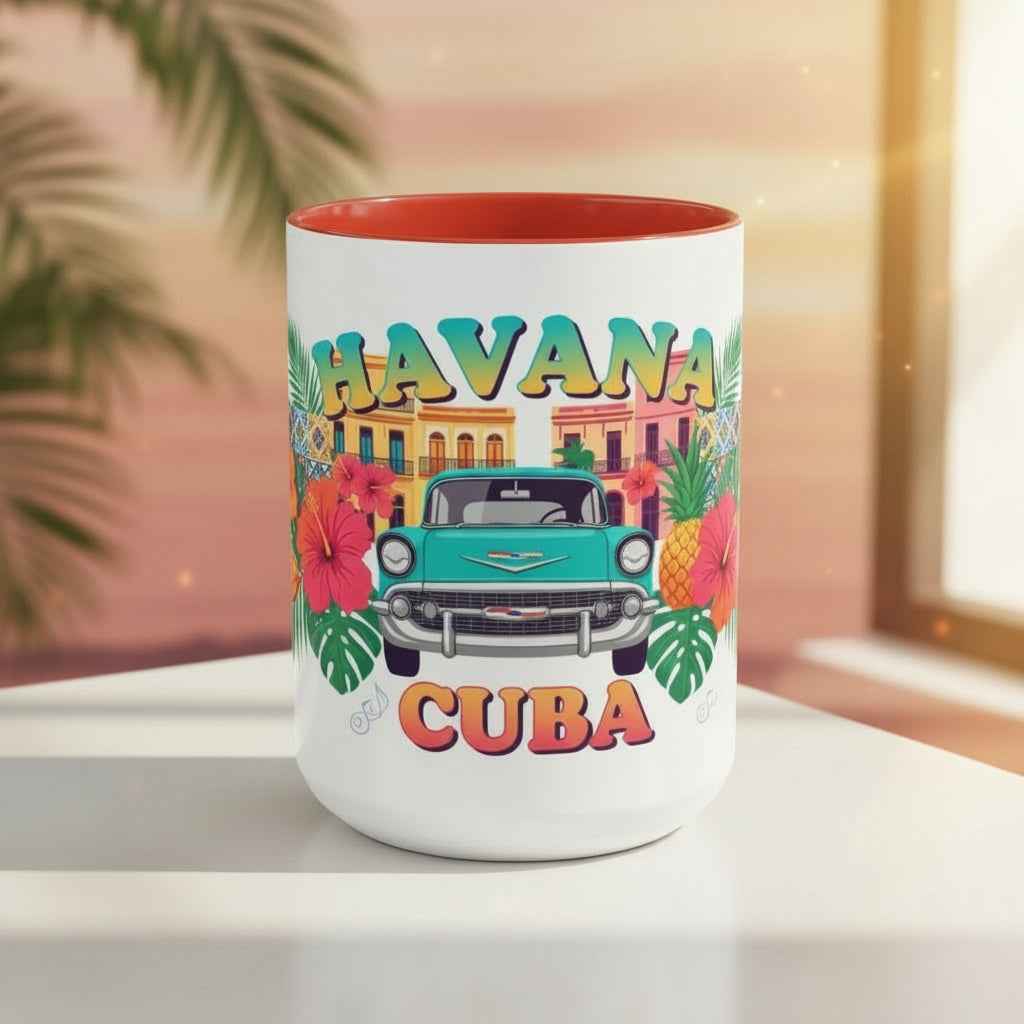 Havana Cuba Vintage Car Coffee Mug – Retro Tropical Travel Mug