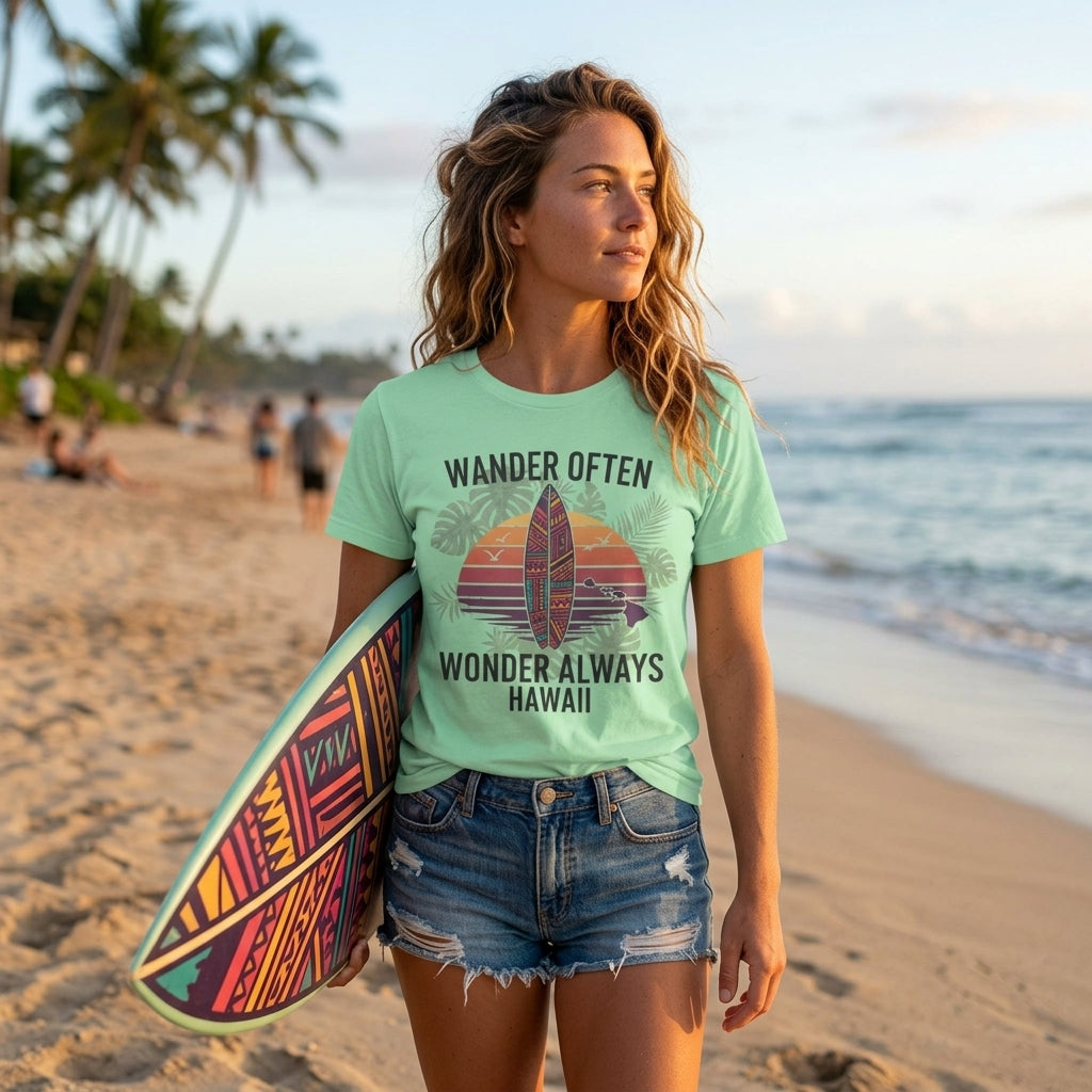 Wander Often T-Shirt | Unisex Surf & Travel Graphic Tee for Beach Lovers