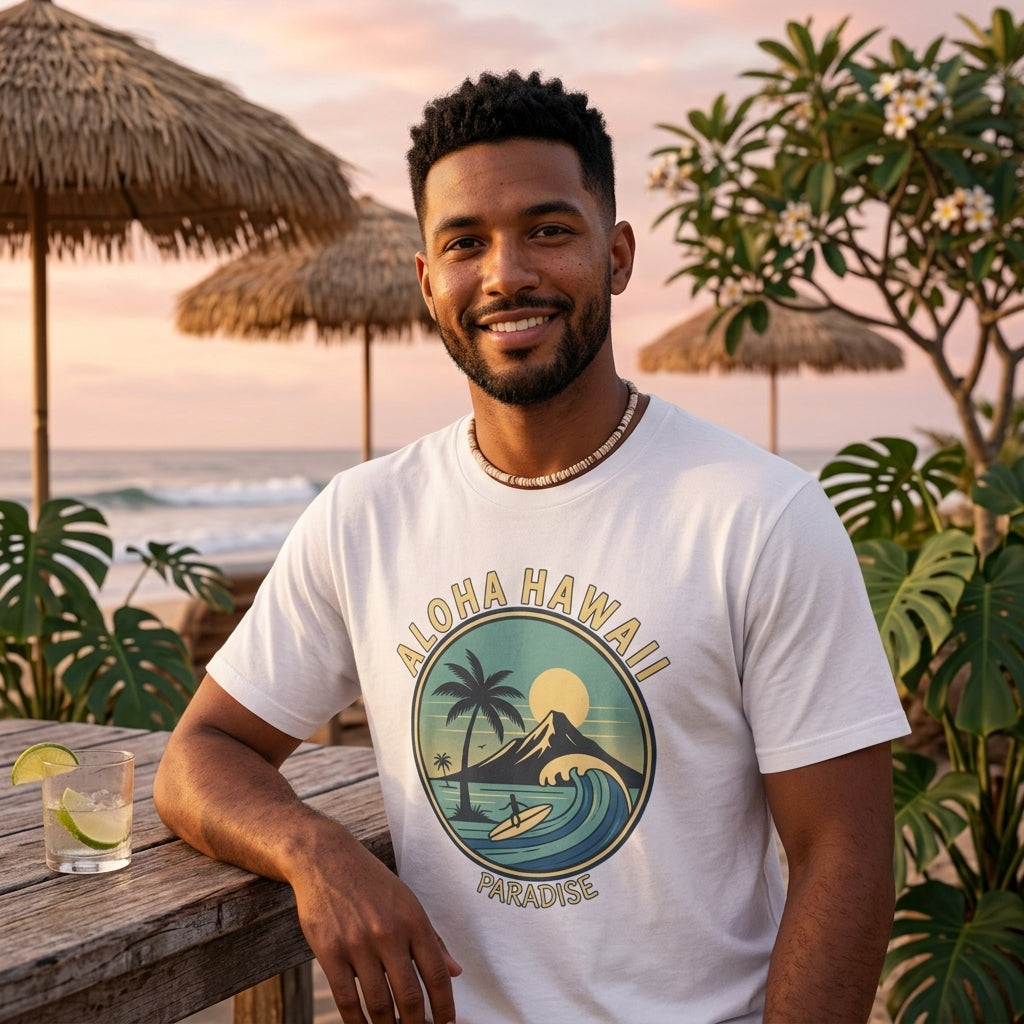 Aloha Hawaii T-Shirt | Island Surf & Beach Vacation Graphic Tee