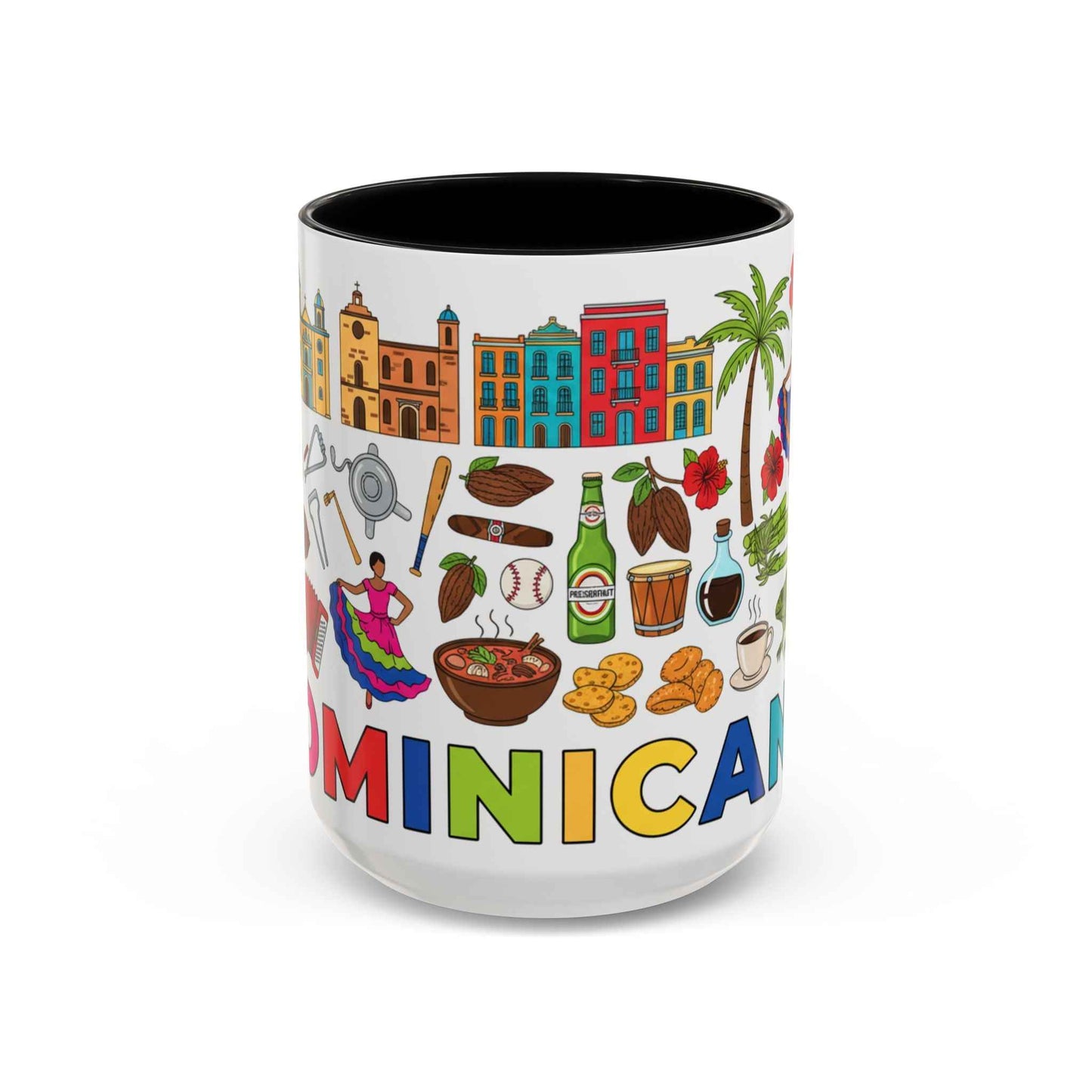 Dominican Republic Icons Coffee Mug — Colorful Island Souvenir (11/15oz)