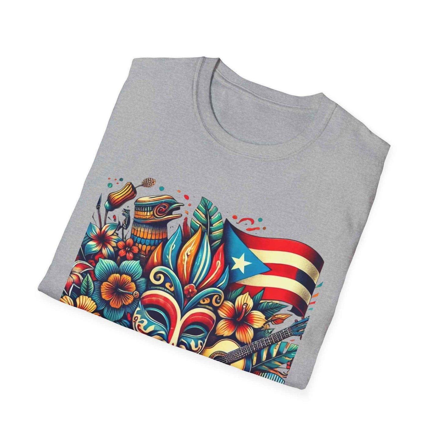 Puerto Rican Pride T-Shirt with Flag, Coquí, and Vejigante Mask Design - Limited Edition