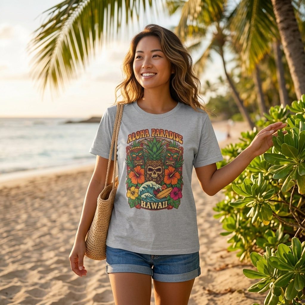Aloha Paradise T-Shirt | Tropical Beach Vacation Graphic Tee
