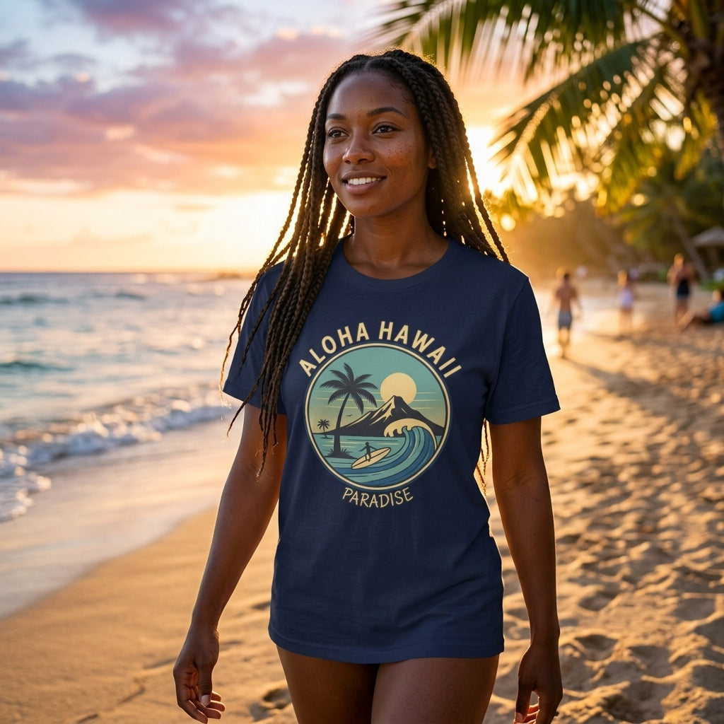 Aloha Hawaii T-Shirt | Island Surf & Beach Vacation Graphic Tee