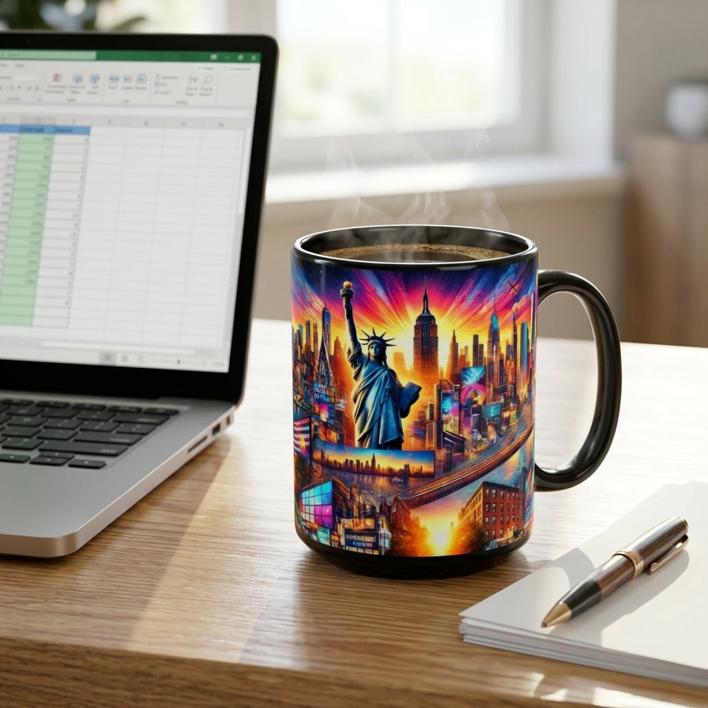 Mug - Vibrant New York City Skyline Coffee Mug (11, 15oz)