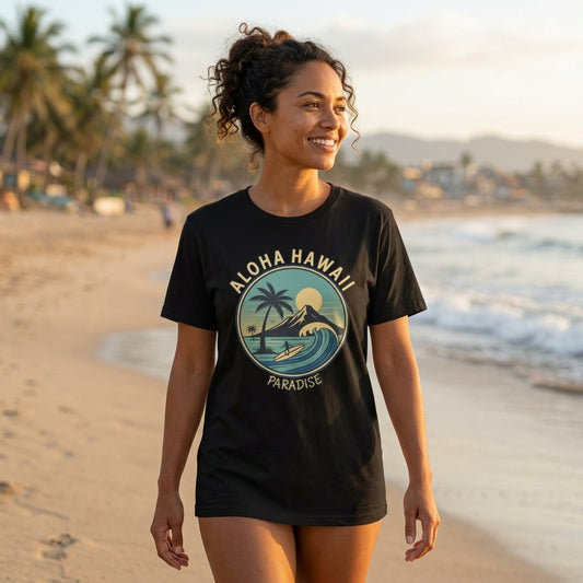 Aloha Hawaii T-Shirt | Island Surf & Beach Vacation Graphic Tee
