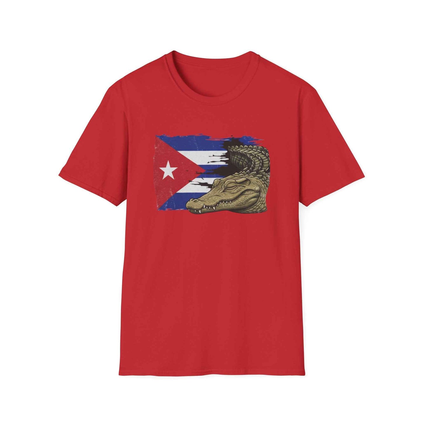 Custom Cuban Pride Tee: Flag & Crocodile Design | 100% Cotton | S-2XL Sizes