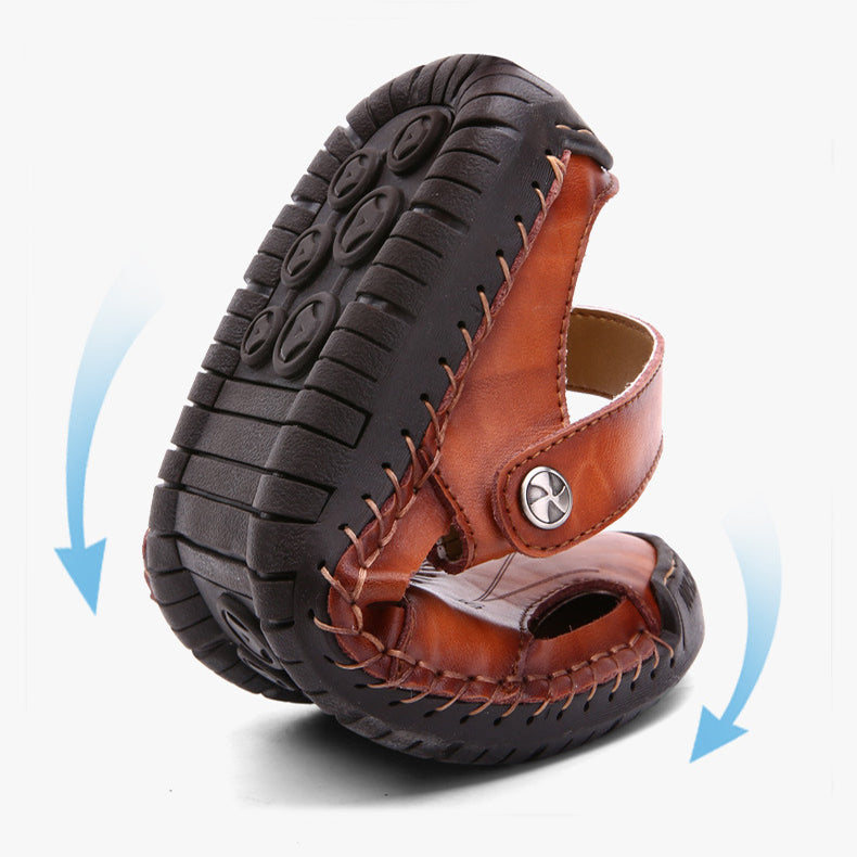 Men's Closed Toe Sandals - Adjustable Summer Slides Beach Shoes