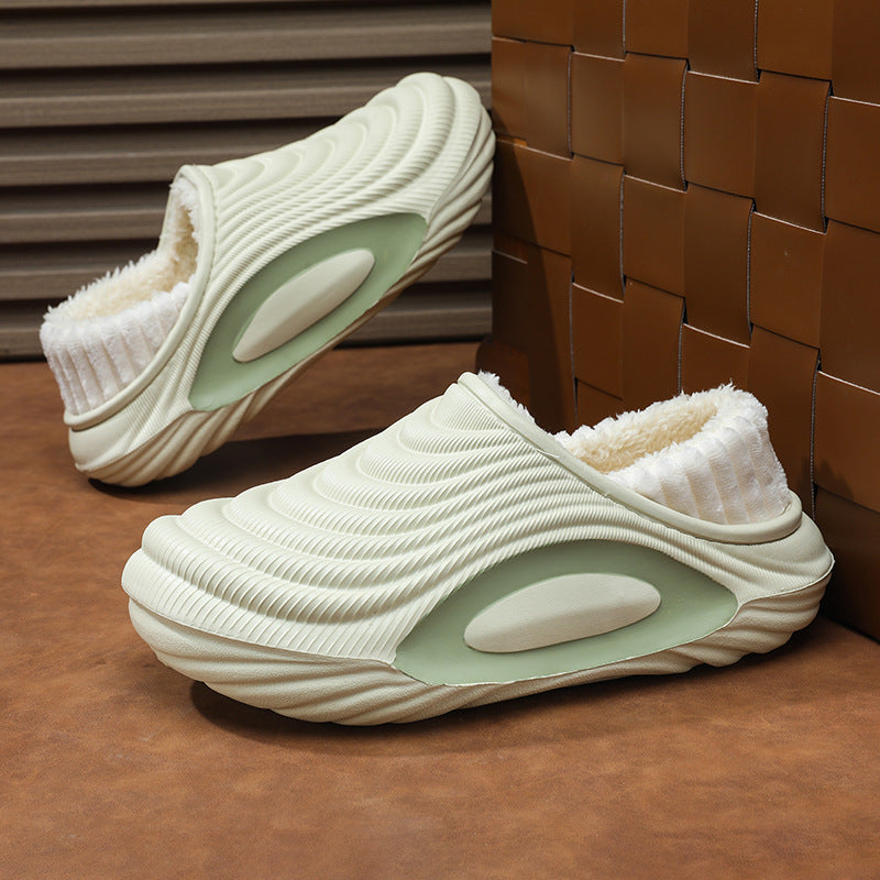 Men's Waterproof Cotton Slippers - Winter Outdoor House Shoes