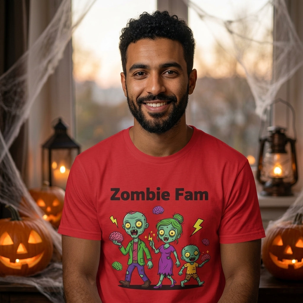 Zombie Fam T-Shirt | Cute Cartoon Zombie Family Halloween Matching Tee