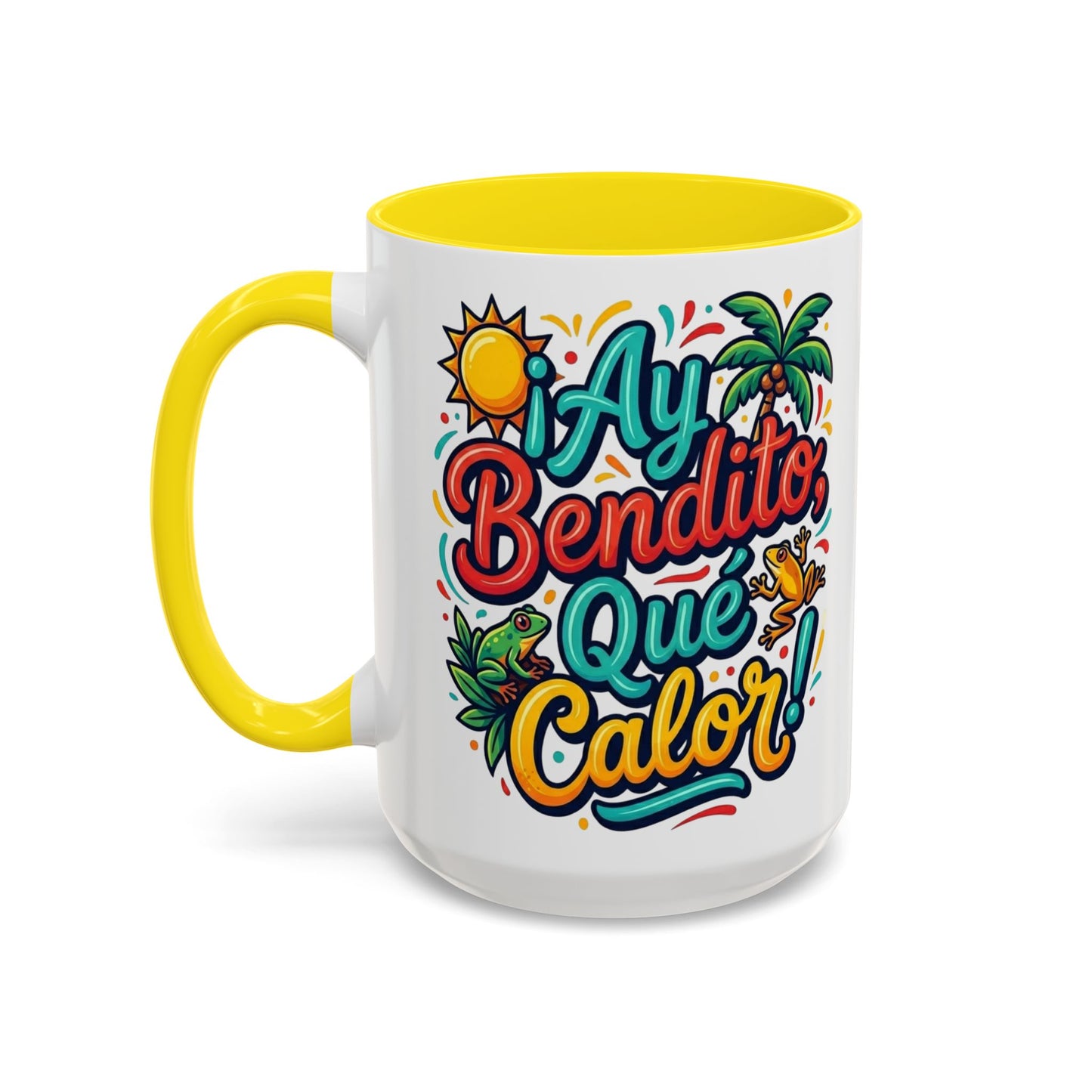 Ay Bendito Que Calor, Coffee Mug | Spanish Tropical Design, 11oz or 15oz