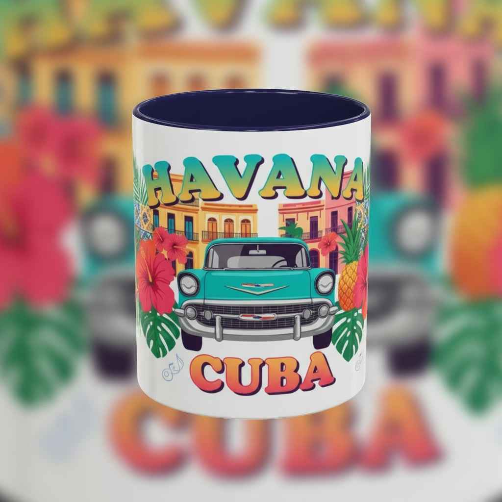 Havana Cuba Vintage Car Coffee Mug – Retro Tropical Travel Mug