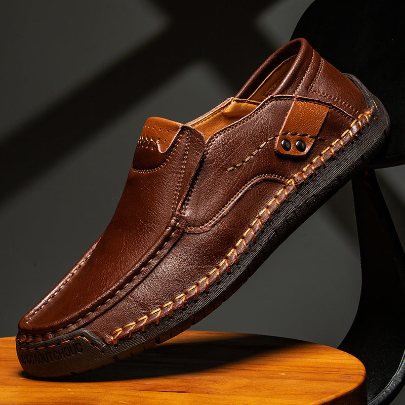 Men's Handmade Leather Shoes - Casual Flat Outdoor Dress Shoes