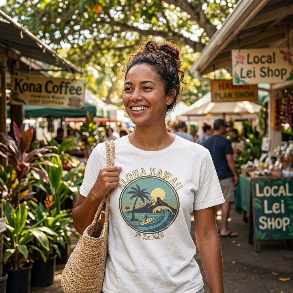 Aloha Hawaii T-Shirt | Island Surf & Beach Vacation Graphic Tee