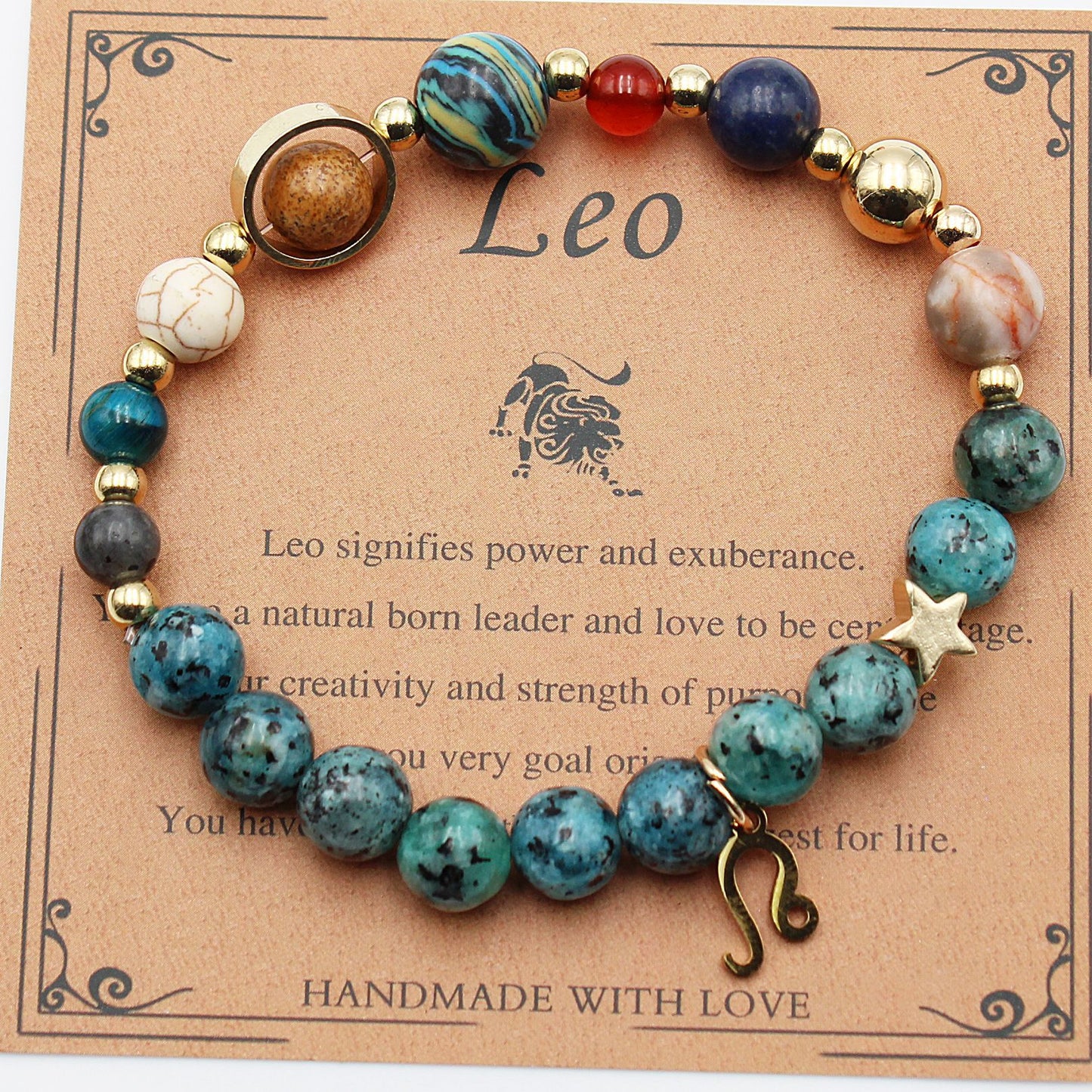 Zodiac Constellation Bracelet - 8 Planets Natural Stone Bracelet