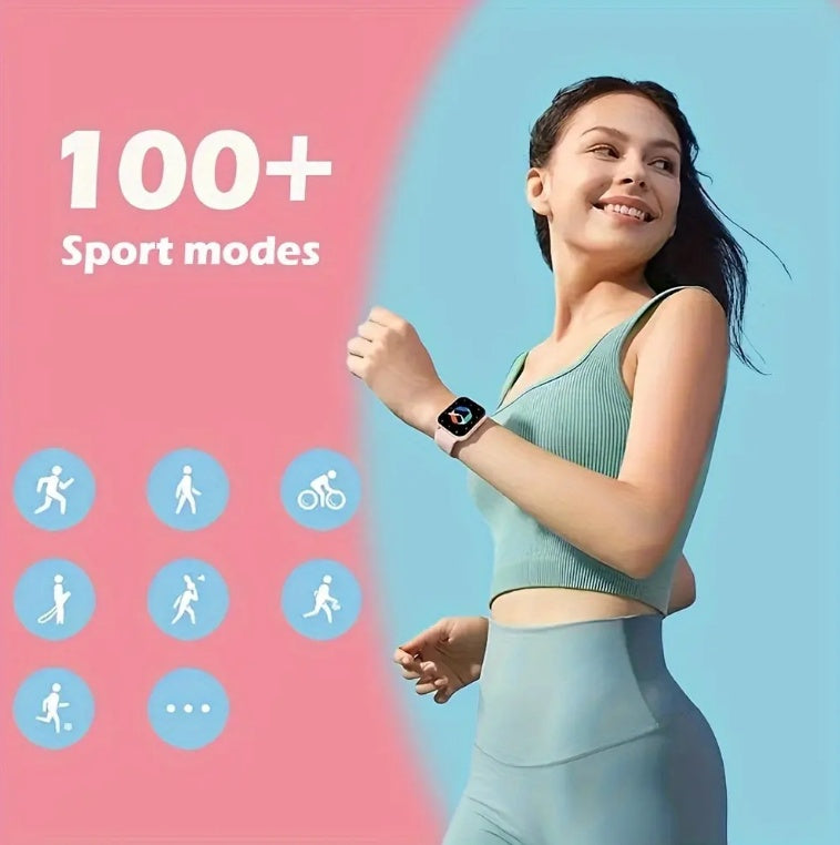 Square Smartwatch for Women & Men - Bluetooth Call, Heart Rate Monitor, Fitness Tracker, Waterproof