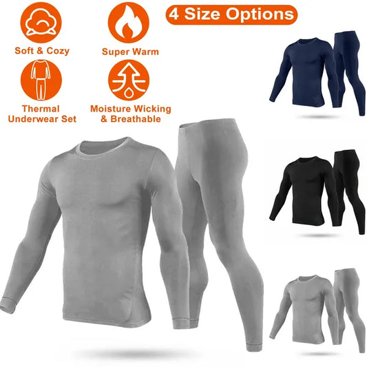 Men's Thermal Underwear Set - Long Johns Base Layer for Winter Sports
