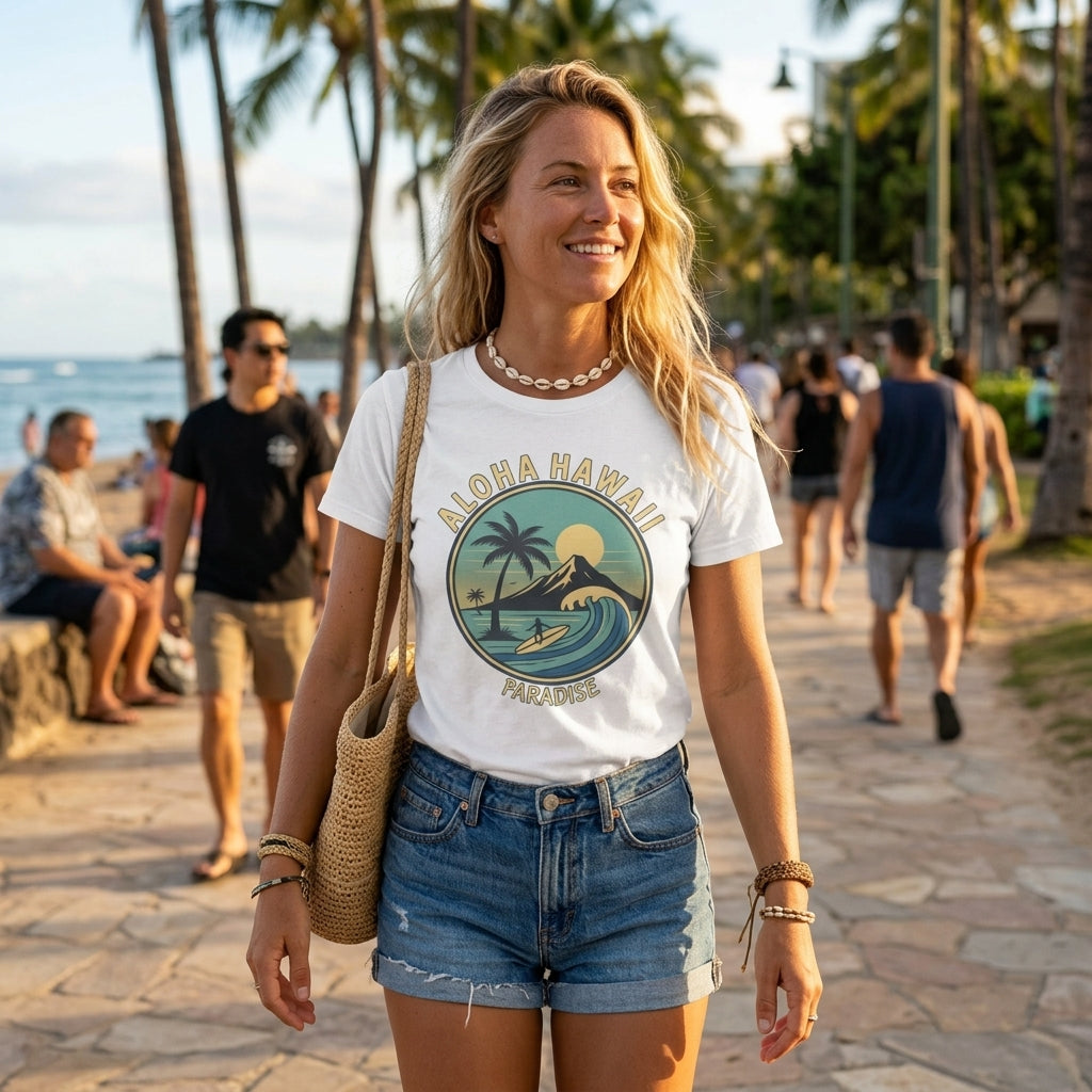 Aloha Hawaii T-Shirt | Island Surf & Beach Vacation Graphic Tee