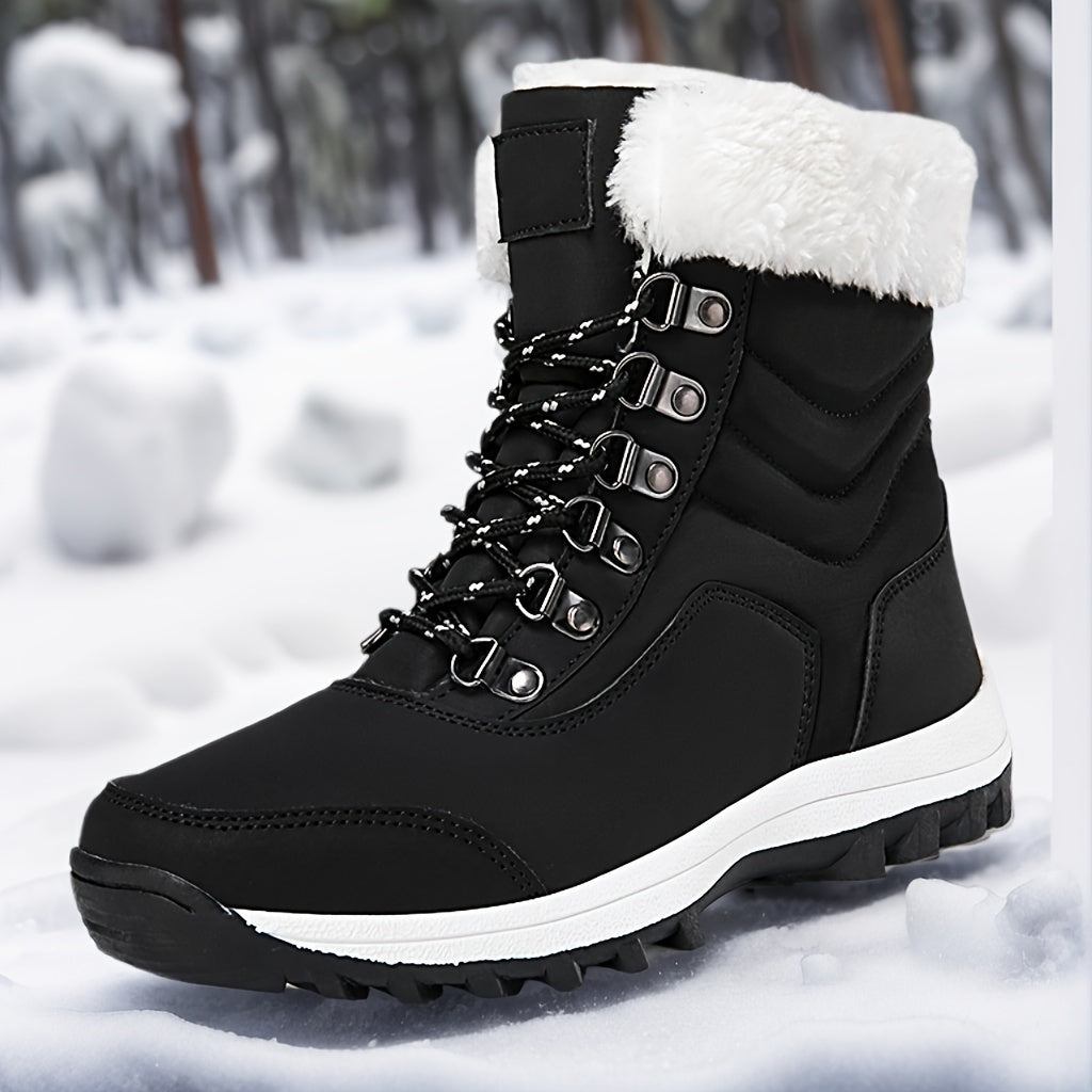 Women's Mid-Calf Snow Boots - Faux Fur Lined Winter Boots