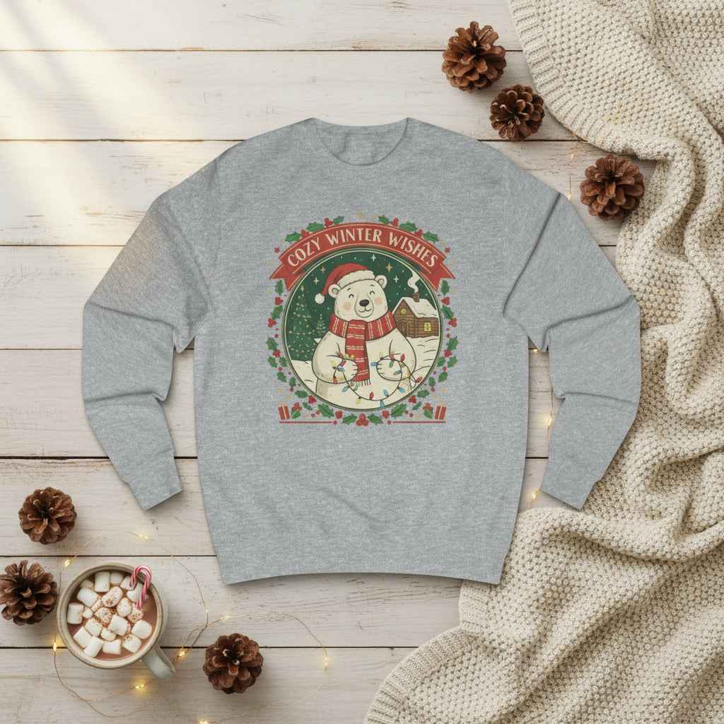 Cozy Winter Wishes Sweatshirt — Polar Bear Holiday Crewneck
