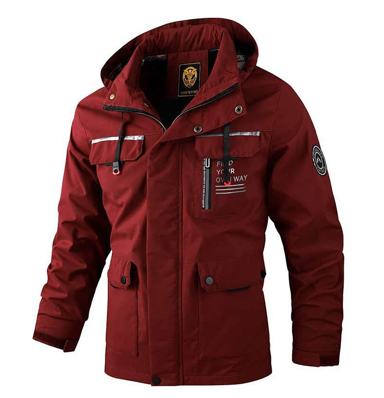 Men's Hooded Parka Jacket - Multi-Pocket Windproof Winter Coat