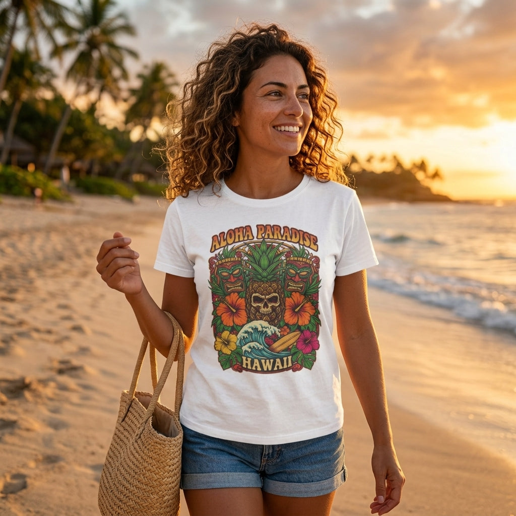 Aloha Paradise T-Shirt | Tropical Beach Vacation Graphic Tee