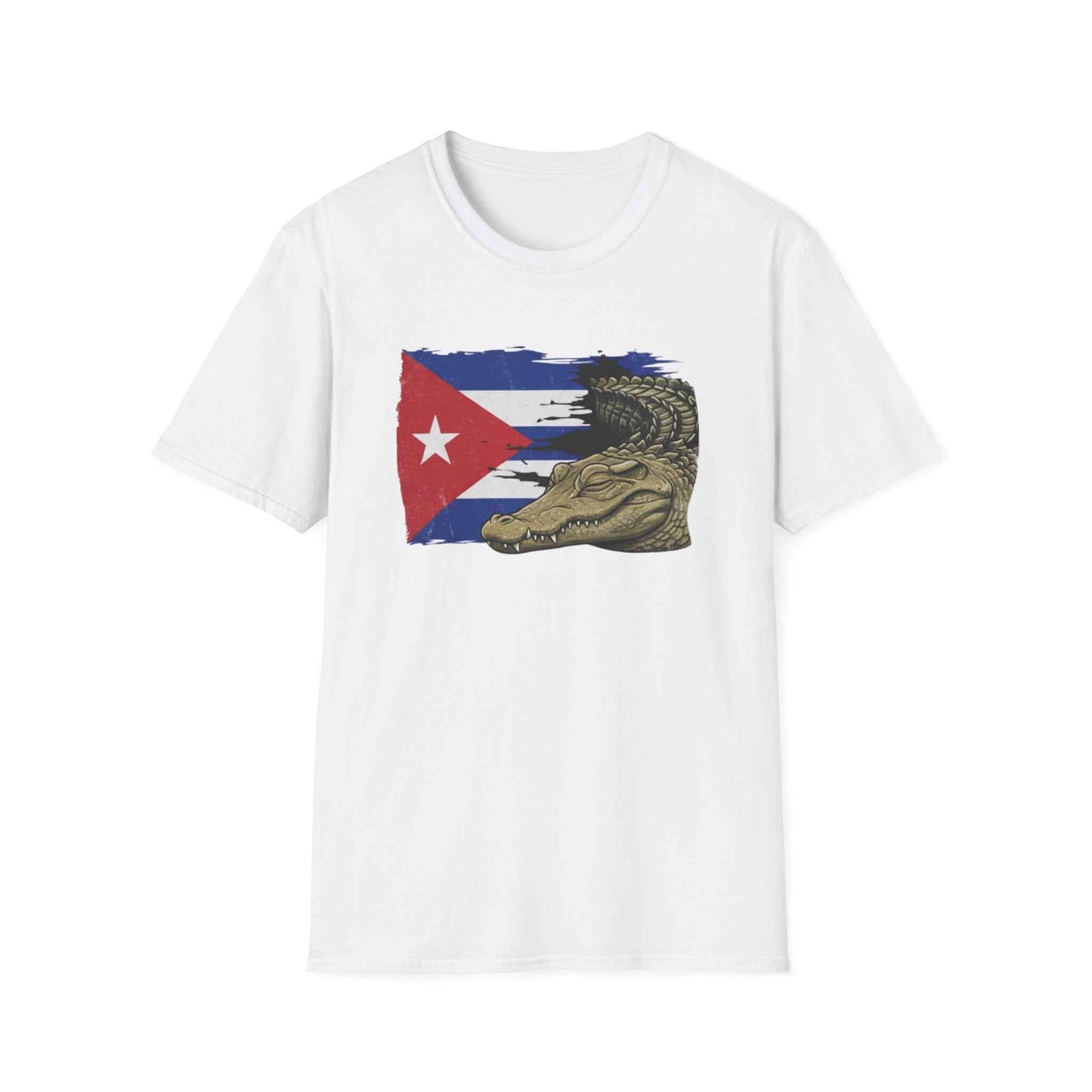 Custom Cuban Pride Tee: Flag & Crocodile Design | 100% Cotton | S-2XL Sizes