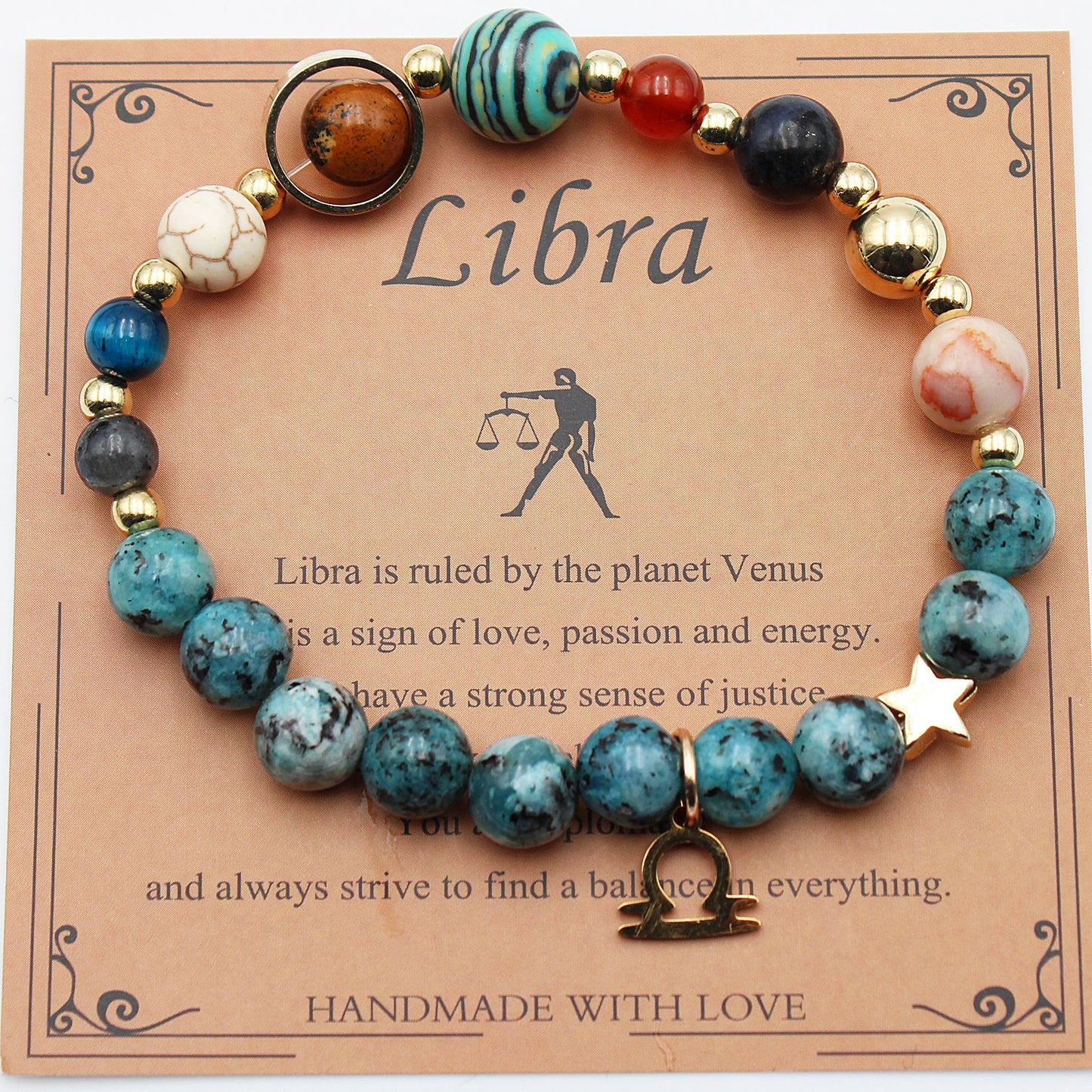 Zodiac Constellation Bracelet - 8 Planets Natural Stone Bracelet