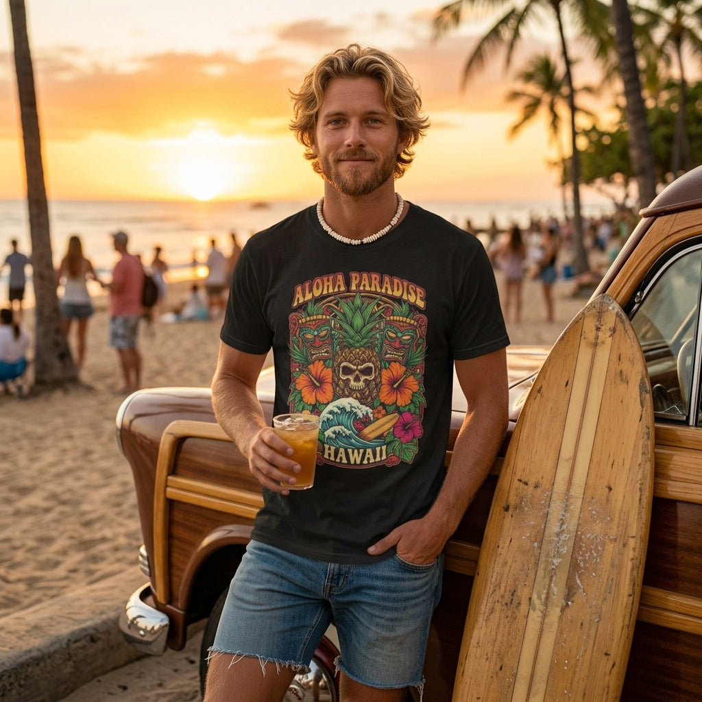 Aloha Paradise T-Shirt | Tropical Beach Vacation Graphic Tee