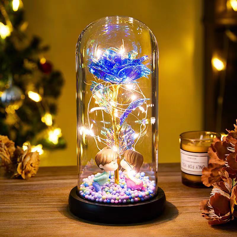 Eternal Rose LED Light - Glass Dome Valentine's Day Gift with Night Light