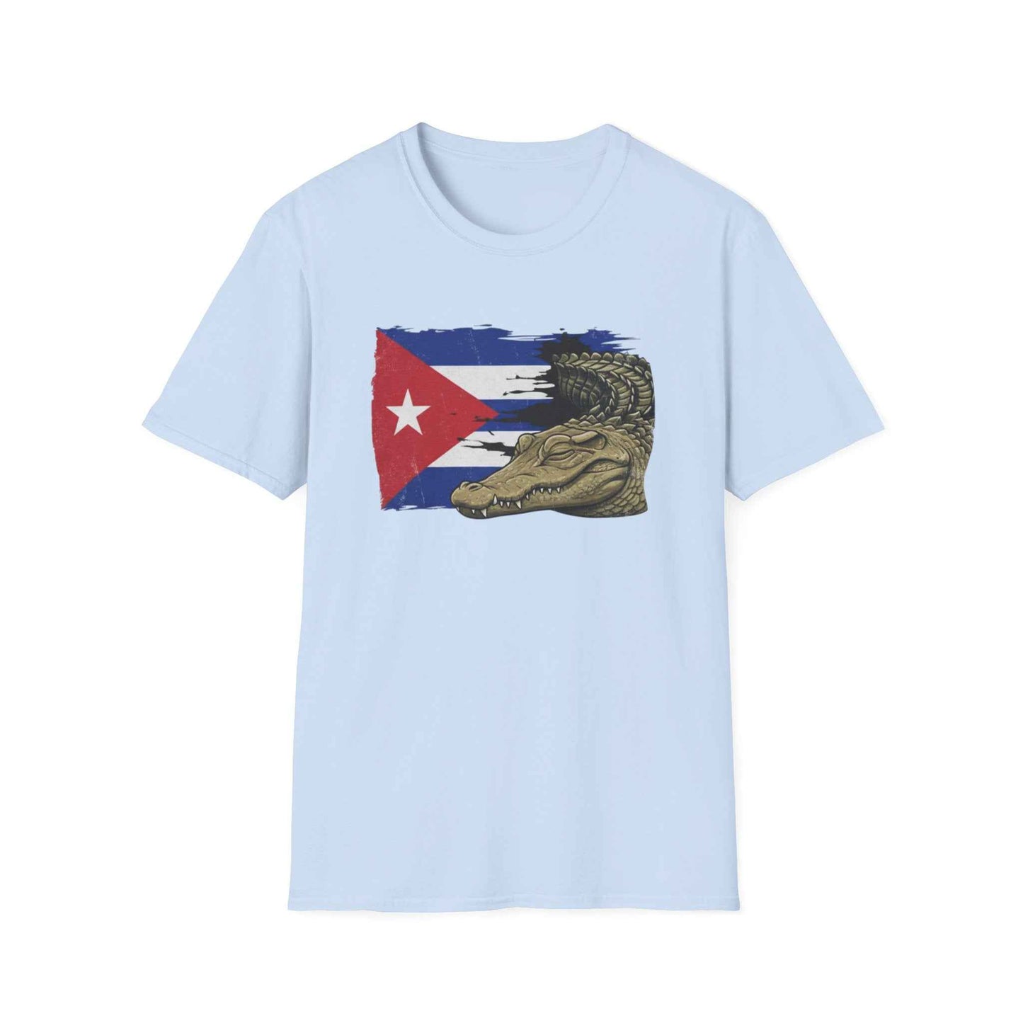 Custom Cuban Pride Tee: Flag & Crocodile Design | 100% Cotton | S-2XL Sizes