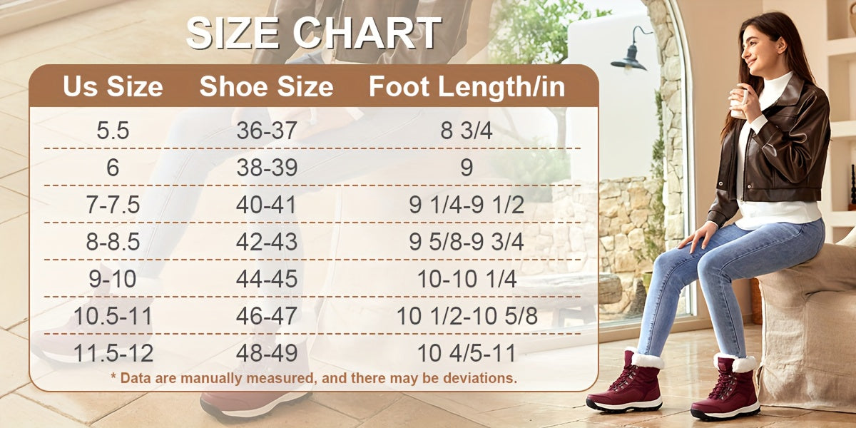 Women's Mid-Calf Snow Boots - Faux Fur Lined Winter Boots