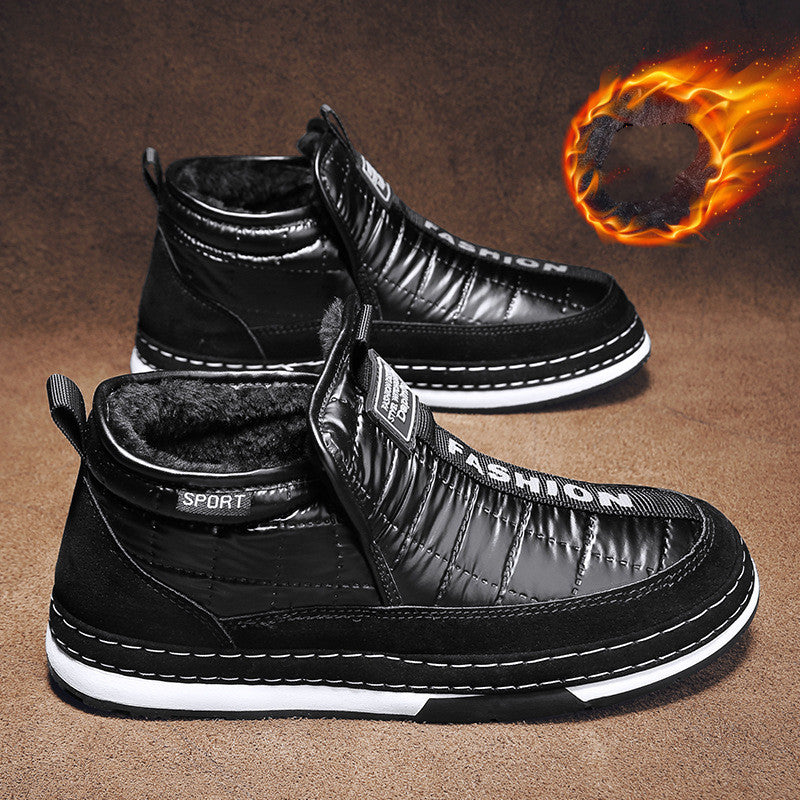 Men's Waterproof Snow Boots - Non-Slip Velvet Padded Warm Winter Boots