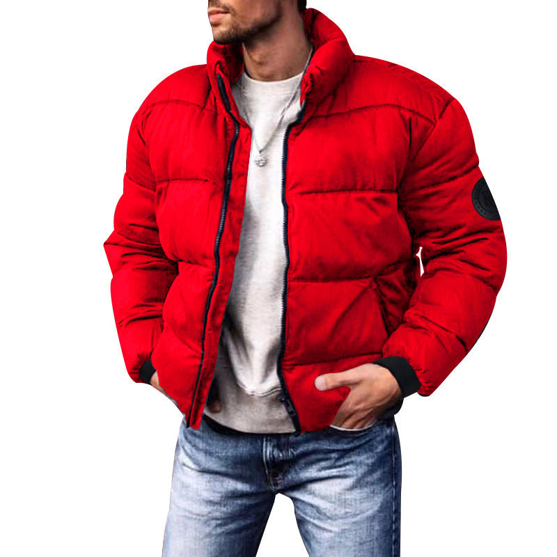 Men's Stand-Up Collar Padded Jacket - Thickened Down Cotton Winter Coat