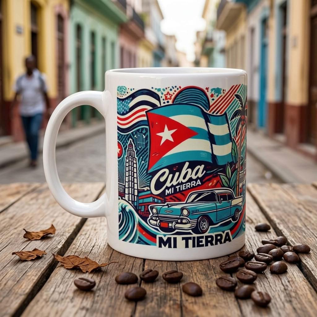 Cuba Mi Tierra Coffee Mug | Cuban Tropical Ceramic Accent Mug | 11oz & 15oz