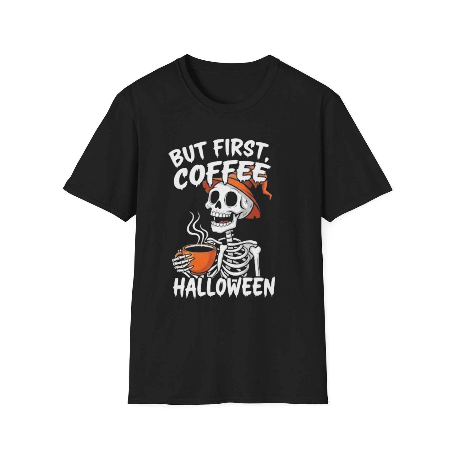Halloween Skeleton Coffee T-shirt - Funny Design for Coffee Lovers