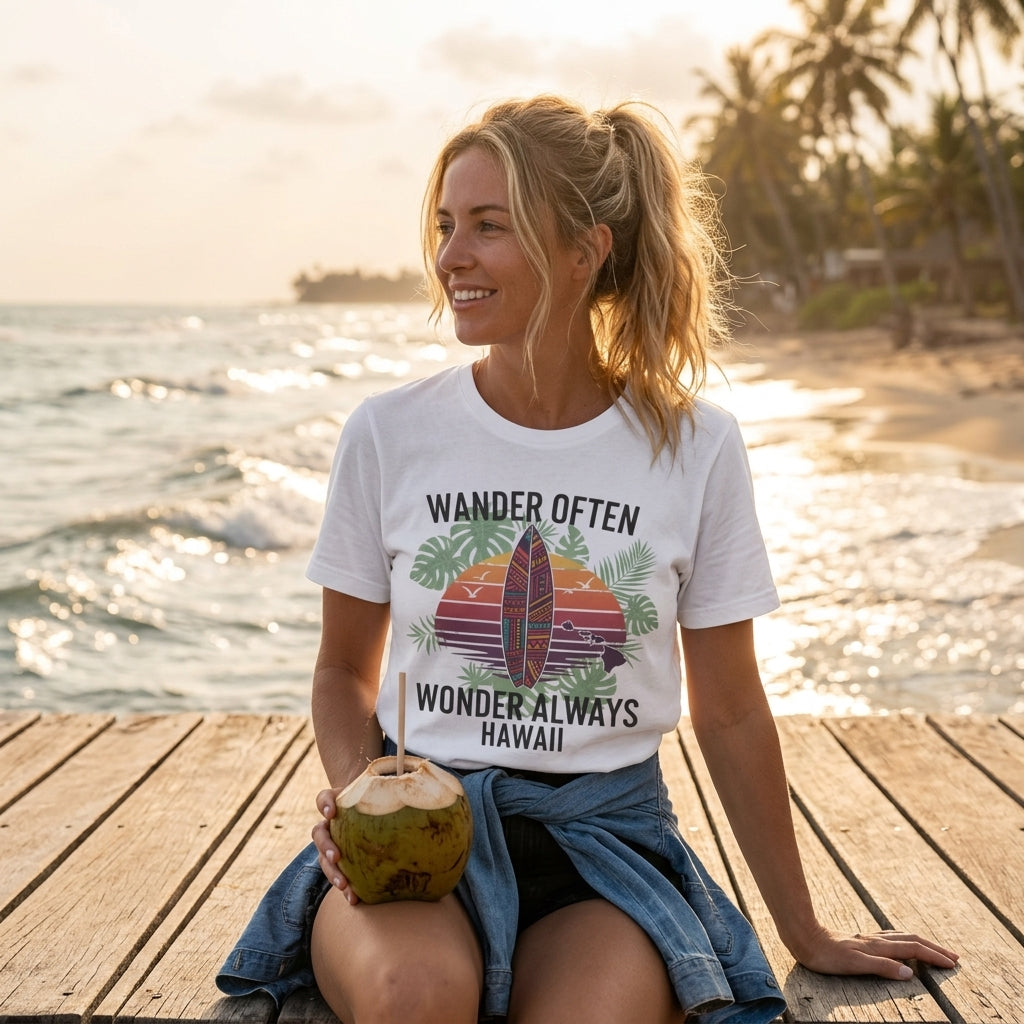 Wander Often T-Shirt | Unisex Surf & Travel Graphic Tee for Beach Lovers