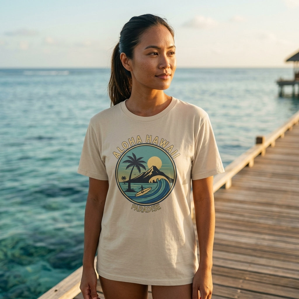 Aloha Hawaii T-Shirt | Island Surf & Beach Vacation Graphic Tee
