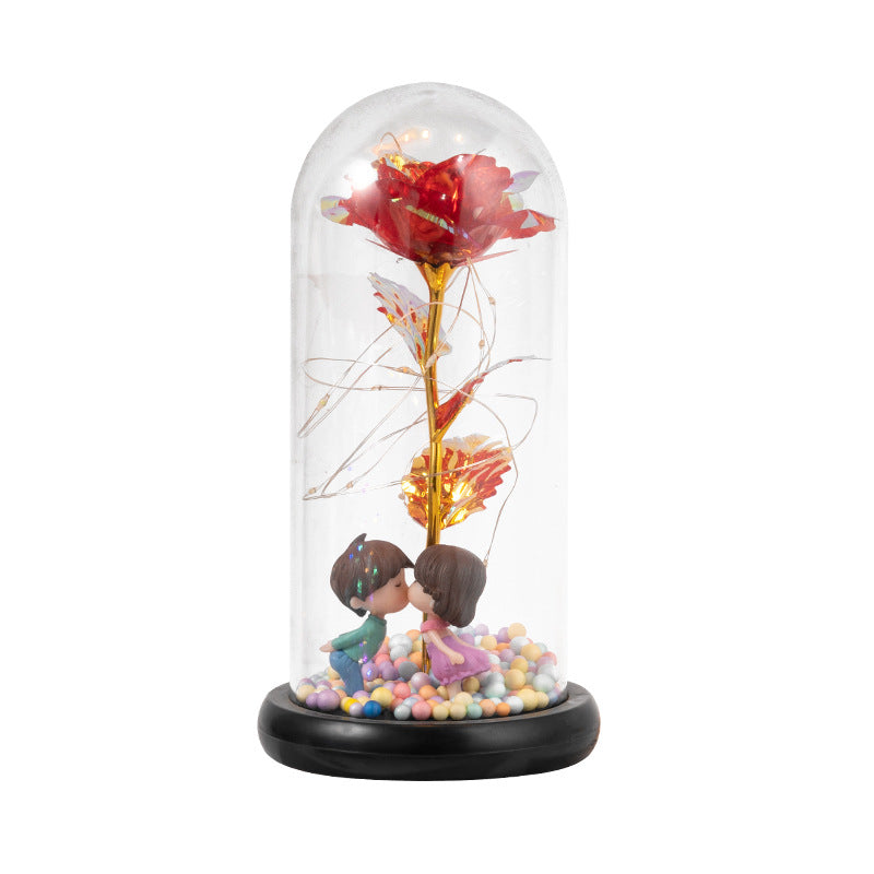 Eternal Rose LED Light - Glass Dome Valentine's Day Gift with Night Light