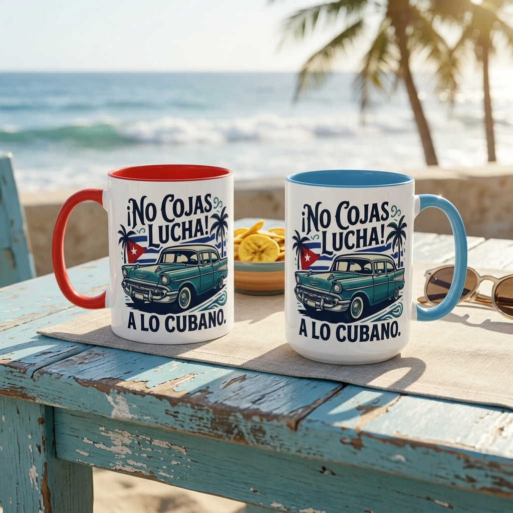 No Cojas Lucha a lo Cubano Coffee Mug — Vintage Cuban Car Accent Mug