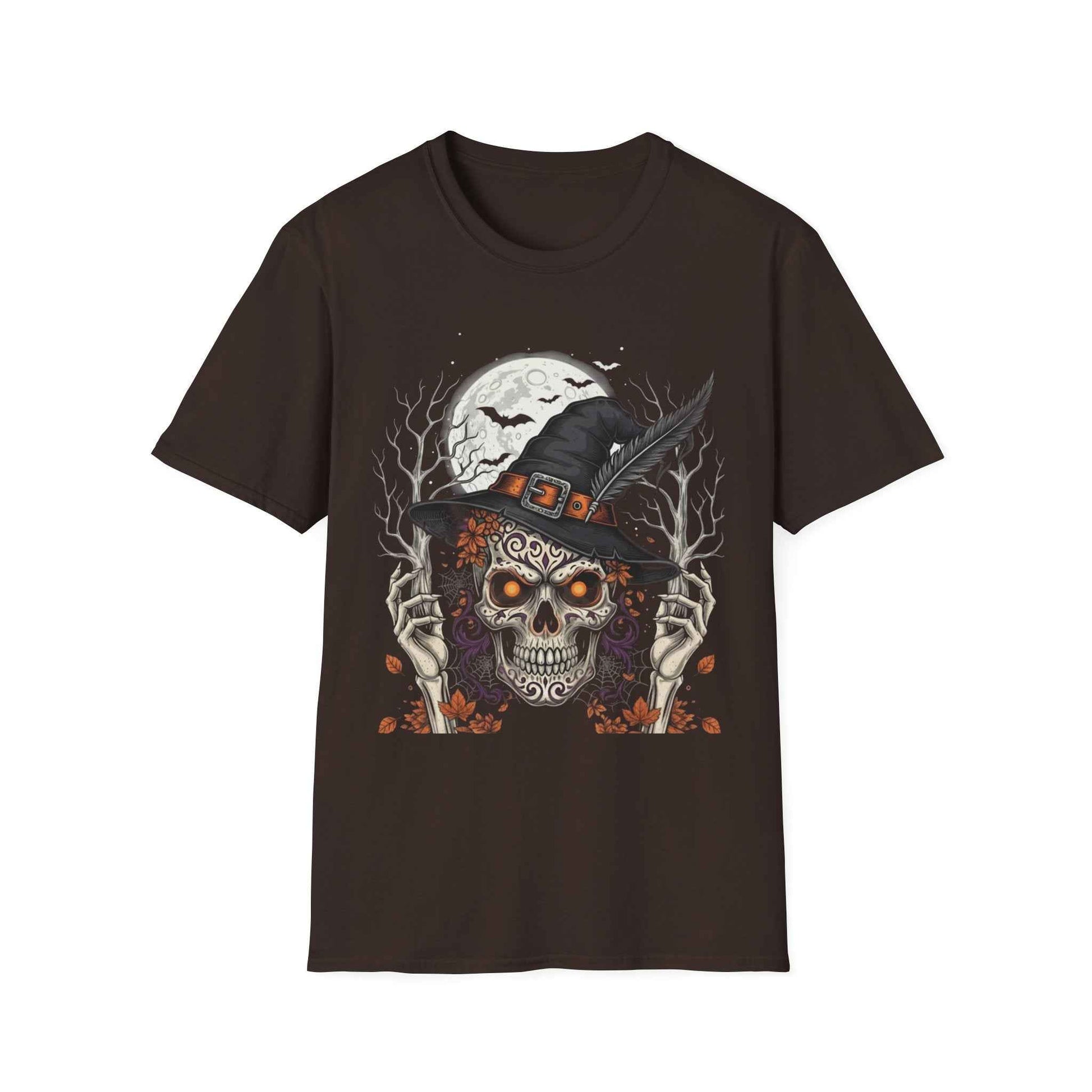 Camiseta Calavera Bruja Halloween - T-Shirt Spooky Skull Witch Única